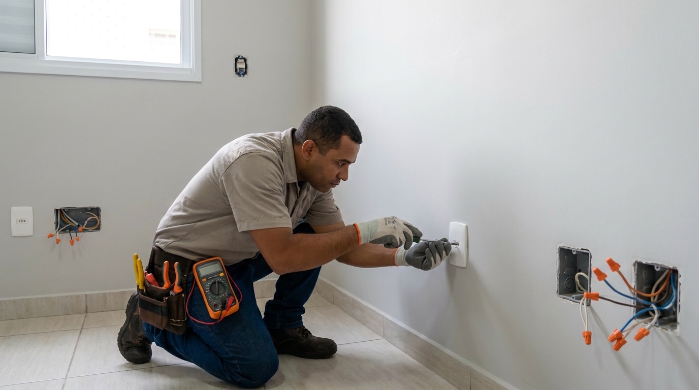 Instalacao de tomada e interruptor em Mogi das Cruzes‑SP